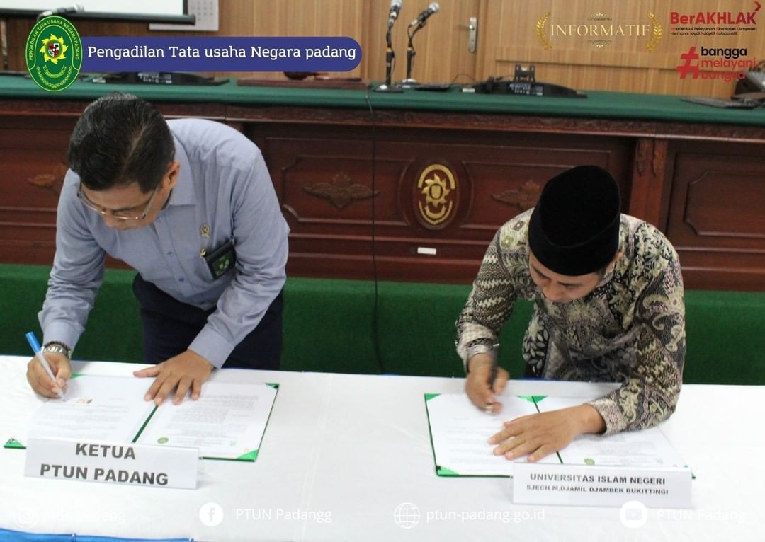 Perjanjian Kerjasama Antara Fakultas Syariah Universitas Islam Negeri Sjech M.jamil  dengan PTUN Padang