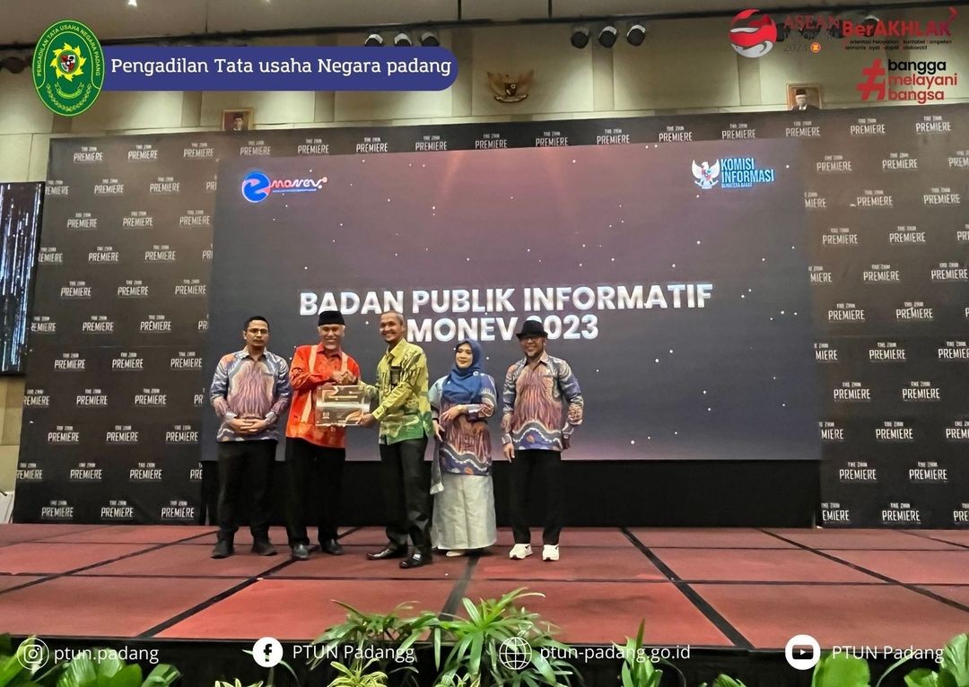 PTUN Padang meraih penghargaan Badan Publik Informatif Tahun 2023