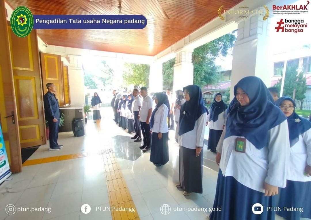 Kegiatan Apel Pagi dengan Pembina Apel yaitu Bapak Rinaldi Rosba, S.H.,M.H.