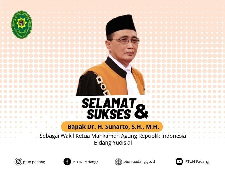 Selamat dan Sukses Bapak YM Dr. H. Sunarto, S.H., M.H. sebagai Wakil Ketua MARI Bidang Yudisial