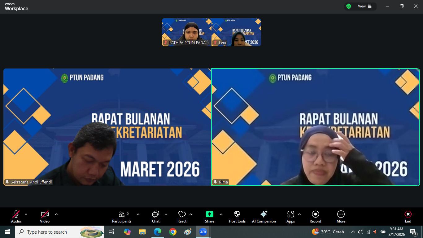 Rapat Bulanan Kesekretariatan Bulan Maret Tahun 2026