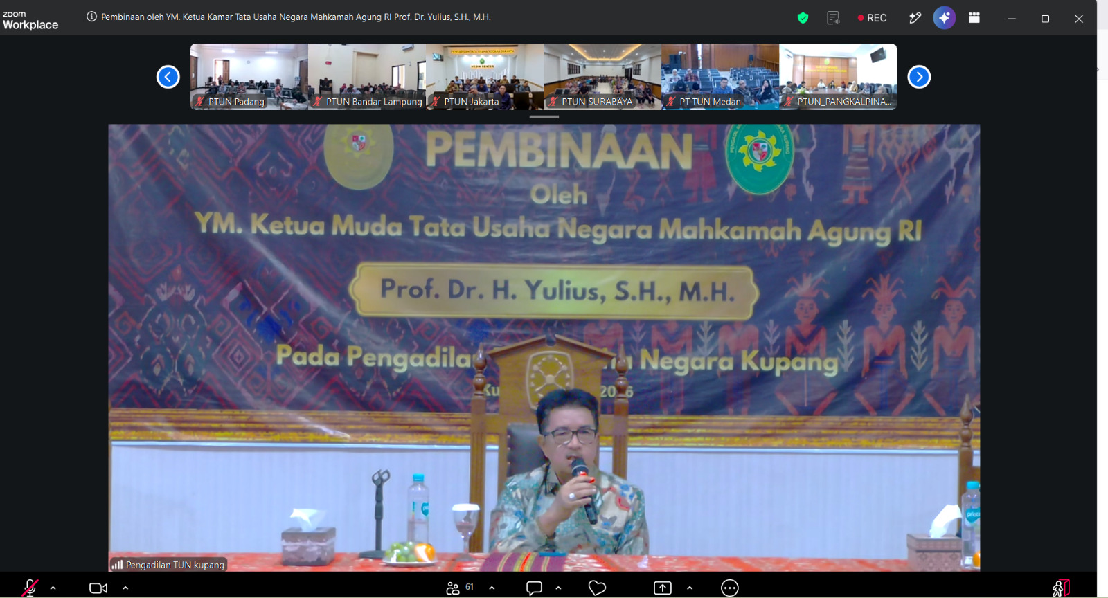 Kegiatan pembinaan yang disampaikan oleh Ketua Muda Tata Usaha Negara Mahkamah Agung Republik Indonesia