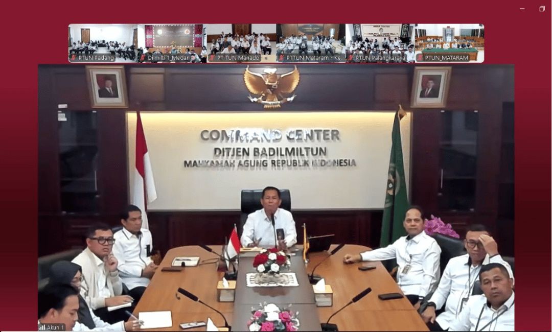 Pembinaan Dirjen Badilmiltun secara daring